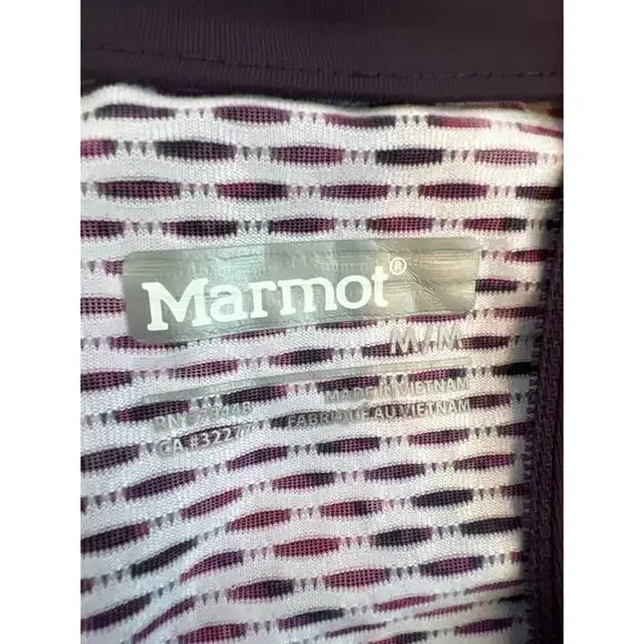 MARMOT WOMENS LIGHTWEIGHT LONG SLEEVE PULLOVER 3/4 ZIP JACKET BASELAYER PURPLE - Picture 5 of 13